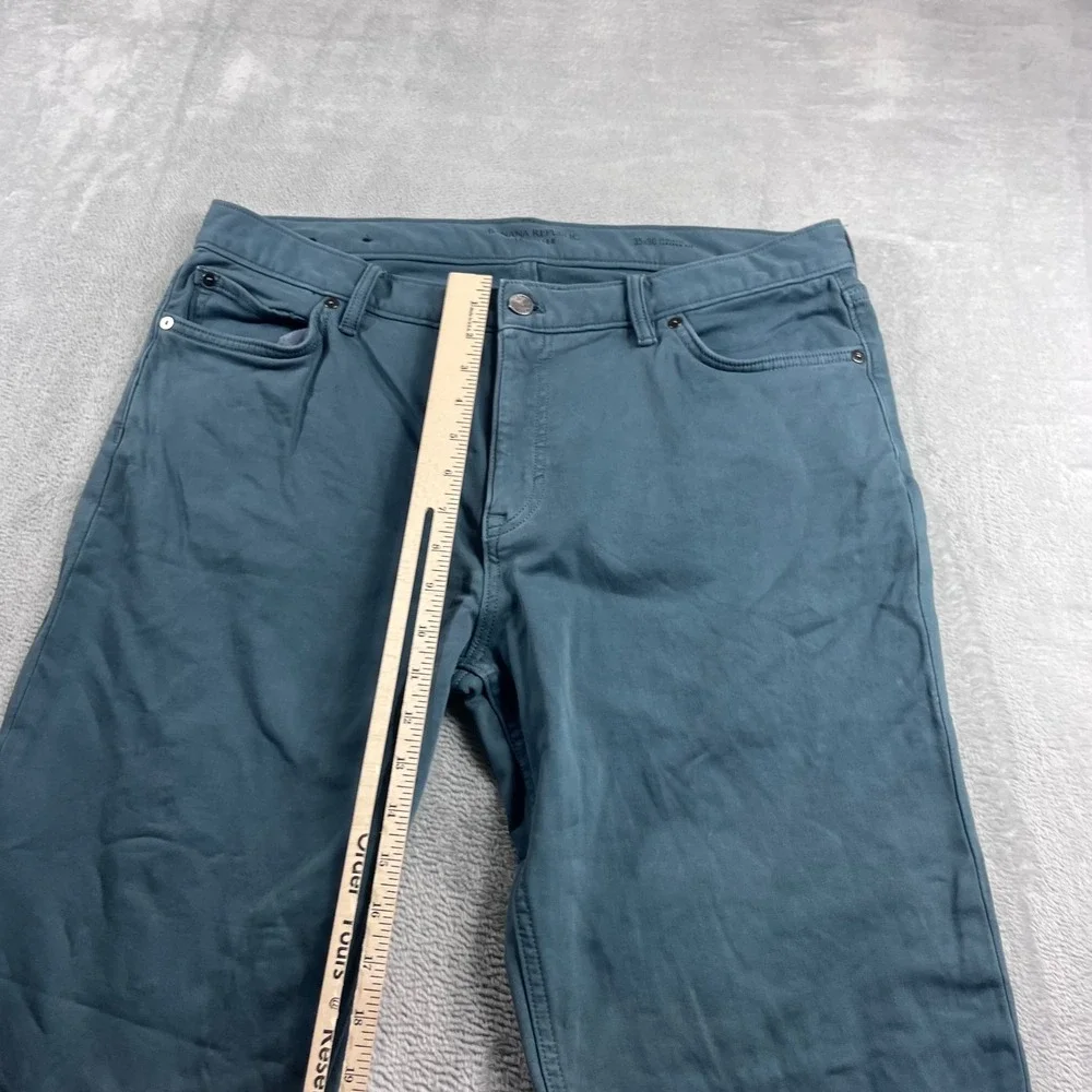 Banana Republic‎ Traveler Pants Mens 35x30 Athletic Tapered Fit Teal Blue Green
